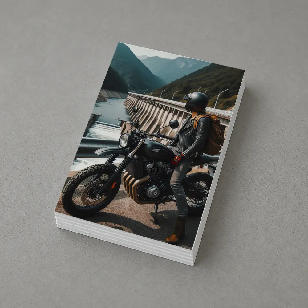 Scrambler Motorcycle Rider by Mountain Dam – Postcards