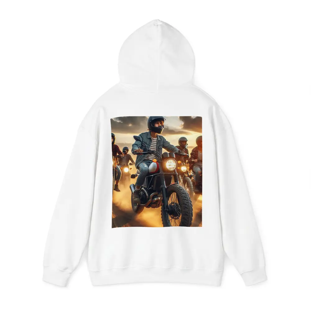 Scrambler Motorcycle Riders Dusty Sunset Road – Hoodies