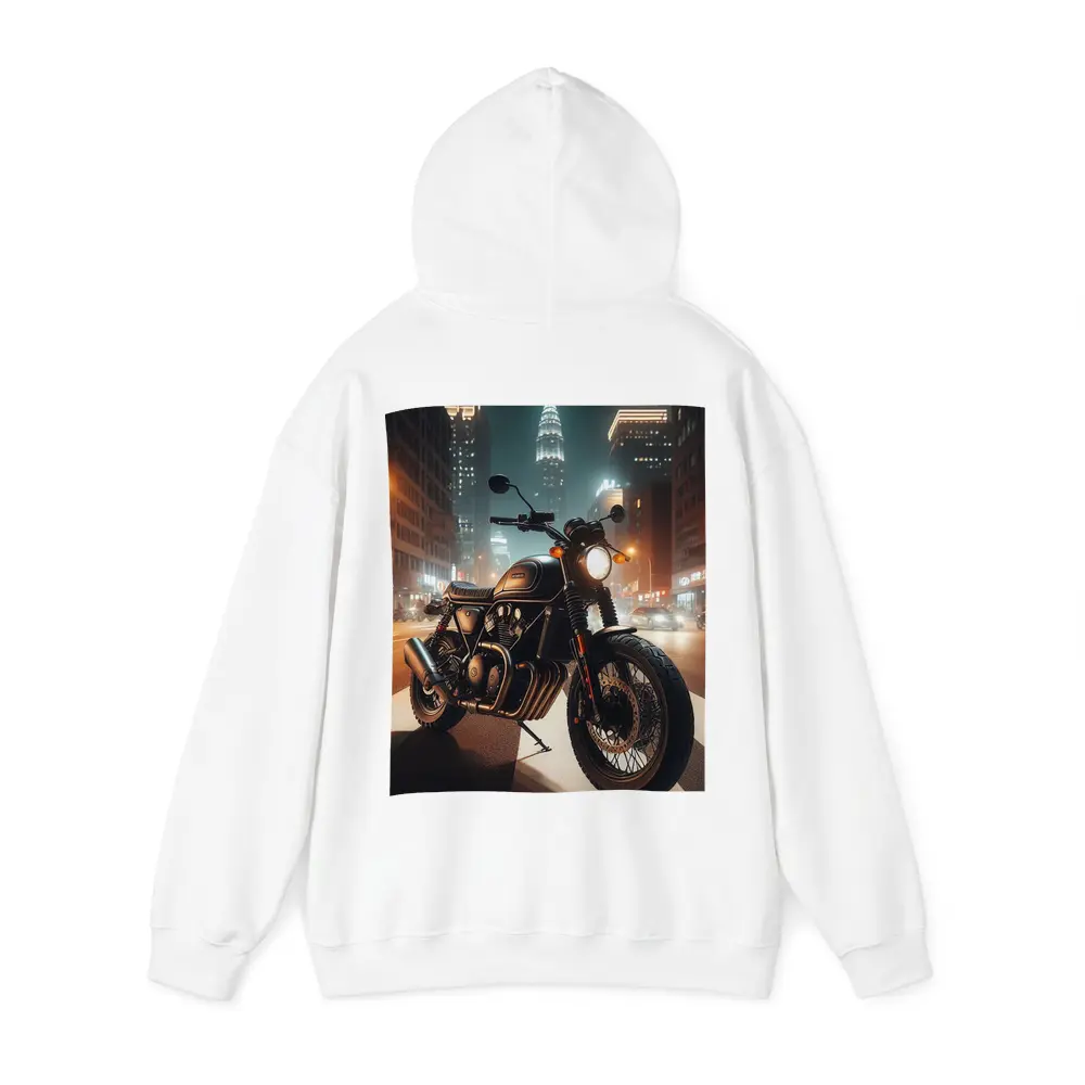 Dark Cafe Racer Motorcycle City Night Street – Hoodies
