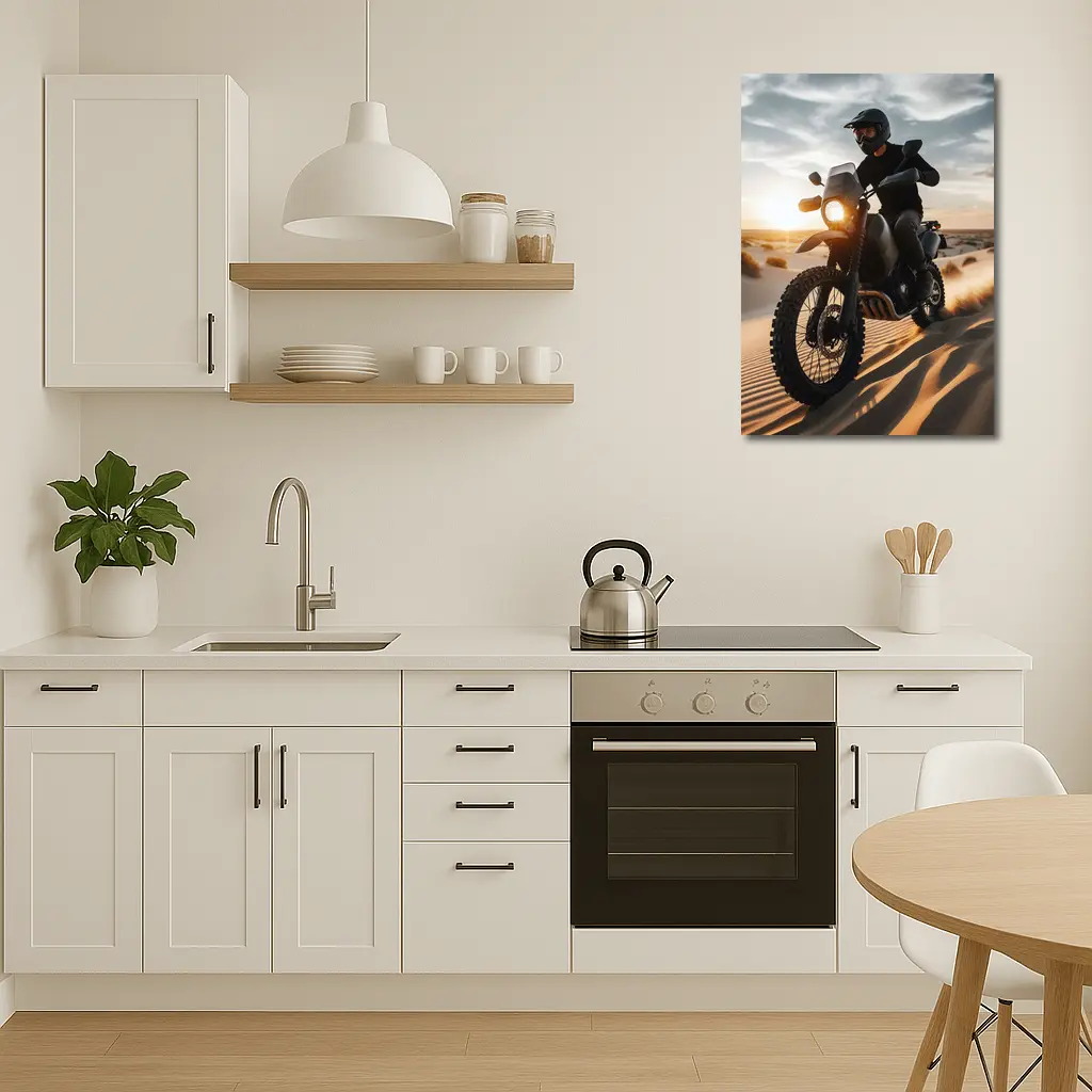 Adventure Dual Sport Bike Desert Sunset Rider – Wall Art