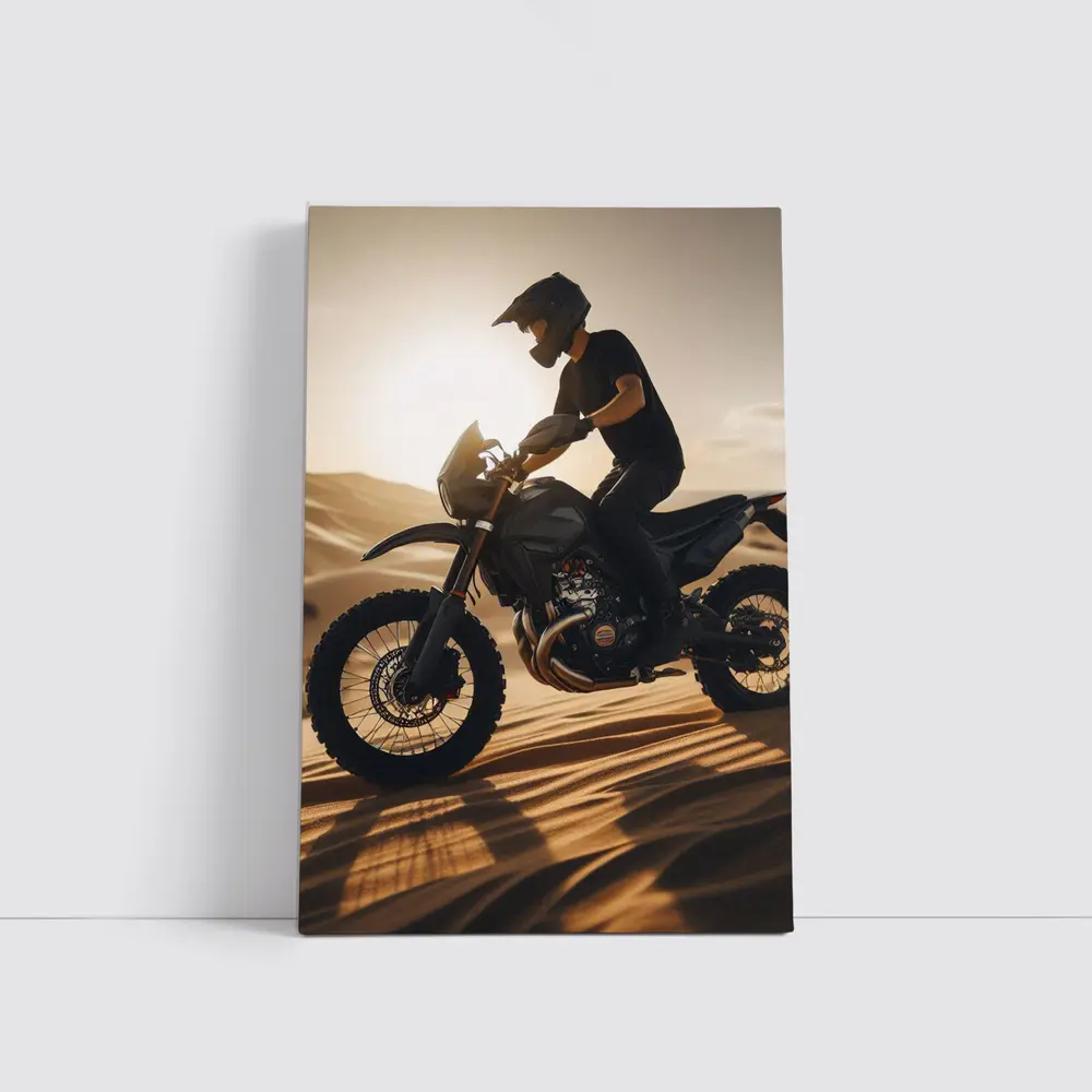 Dirt Bike Rider on Desert Sand Dunes – Wall Art