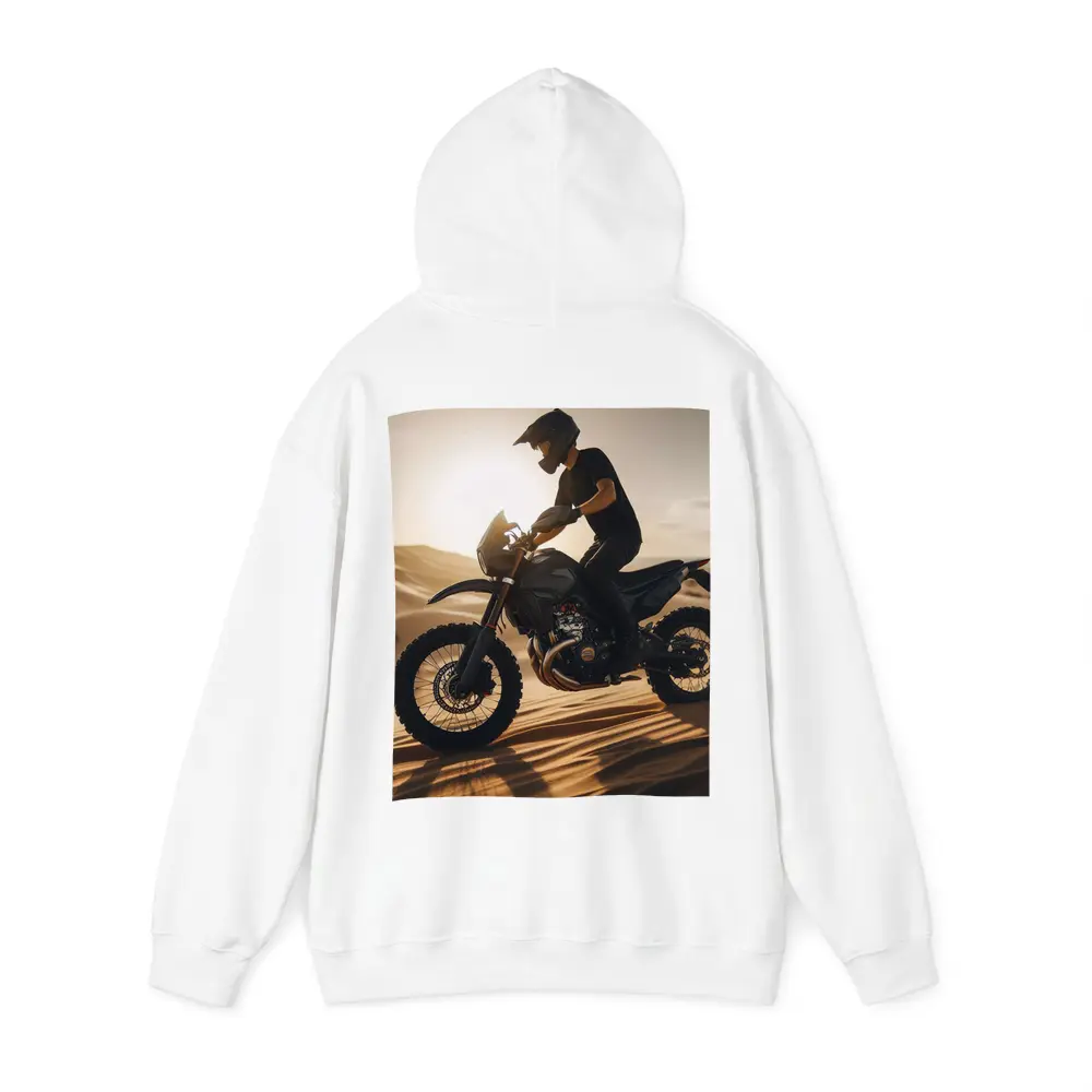 Dirt Bike Rider on Desert Sand Dunes – Hoodies
