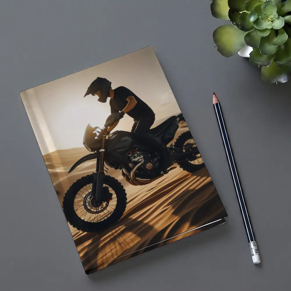 Dirt Bike Rider on Desert Sand Dunes – Notebooks