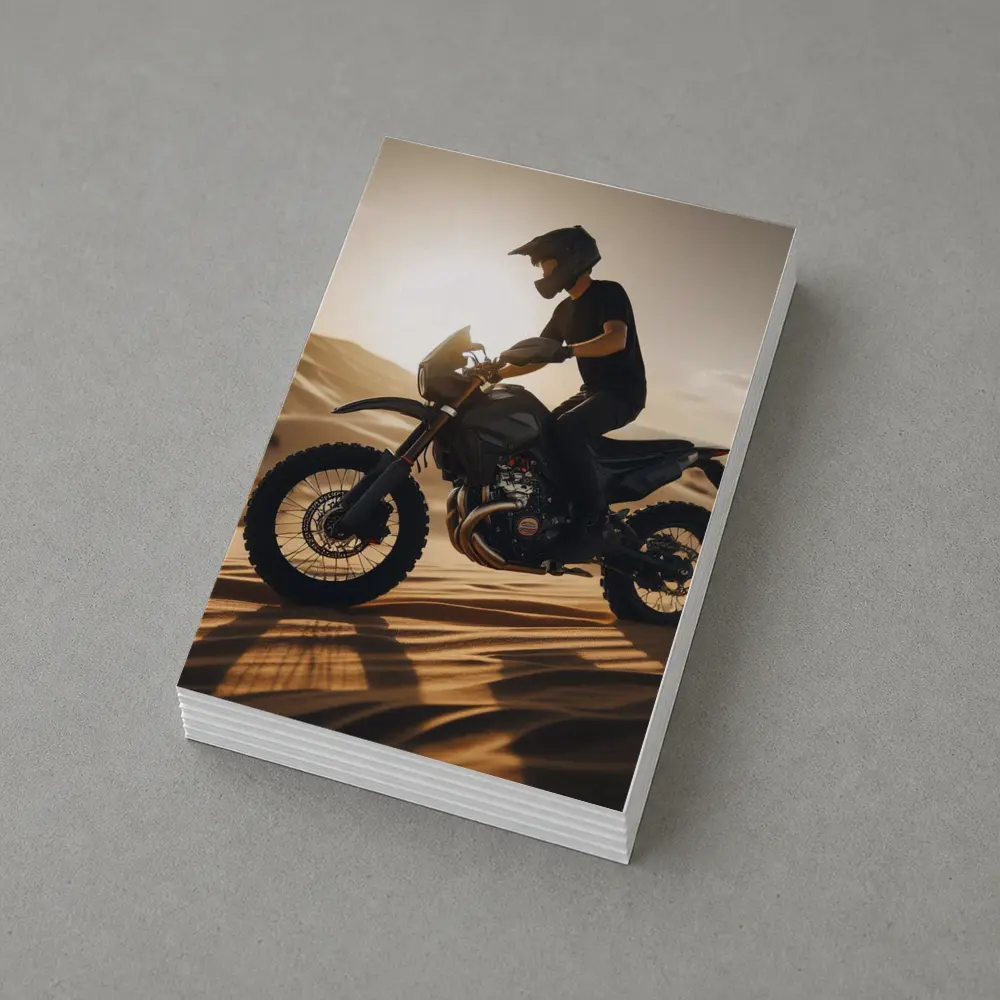 Dirt Bike Rider on Desert Sand Dunes – Postcards
