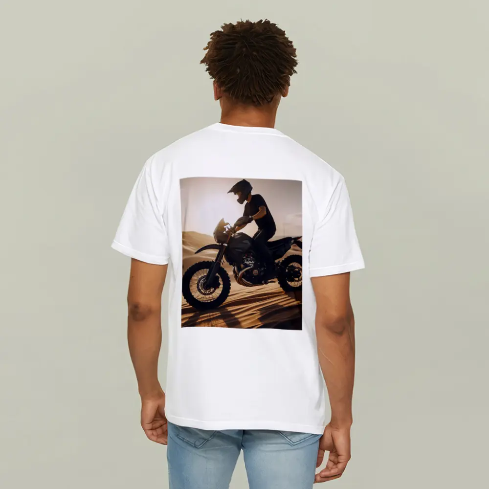 Dirt Bike Rider on Desert Sand Dunes – T-Shirts