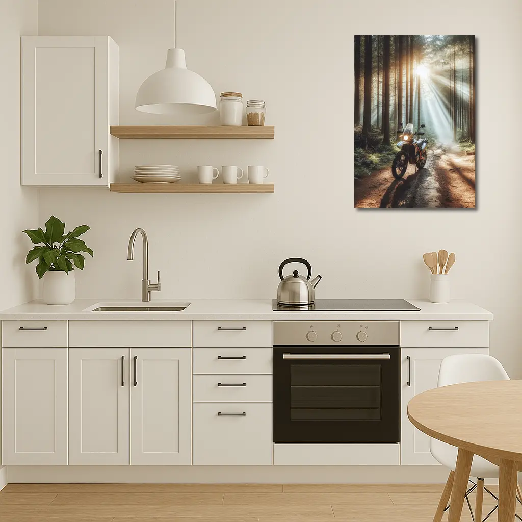 Adventure Dual Sport Bike Forest Sunrays – Wall Art