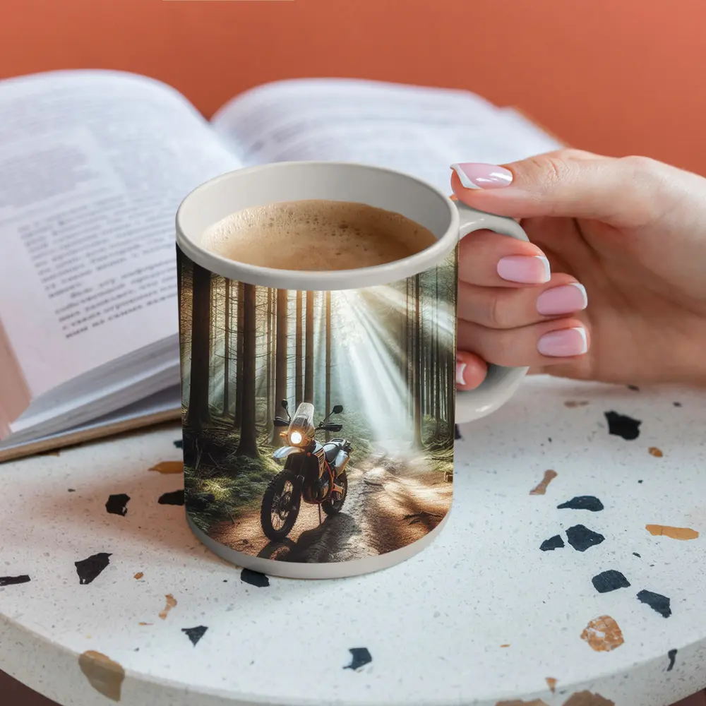 Adventure Dual Sport Bike Forest Sunrays – Mugs