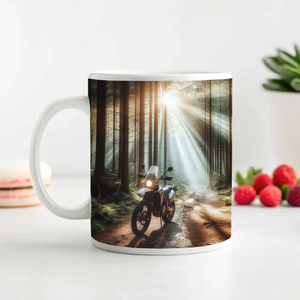 Adventure Dual Sport Bike Forest Sunrays – Mugs
