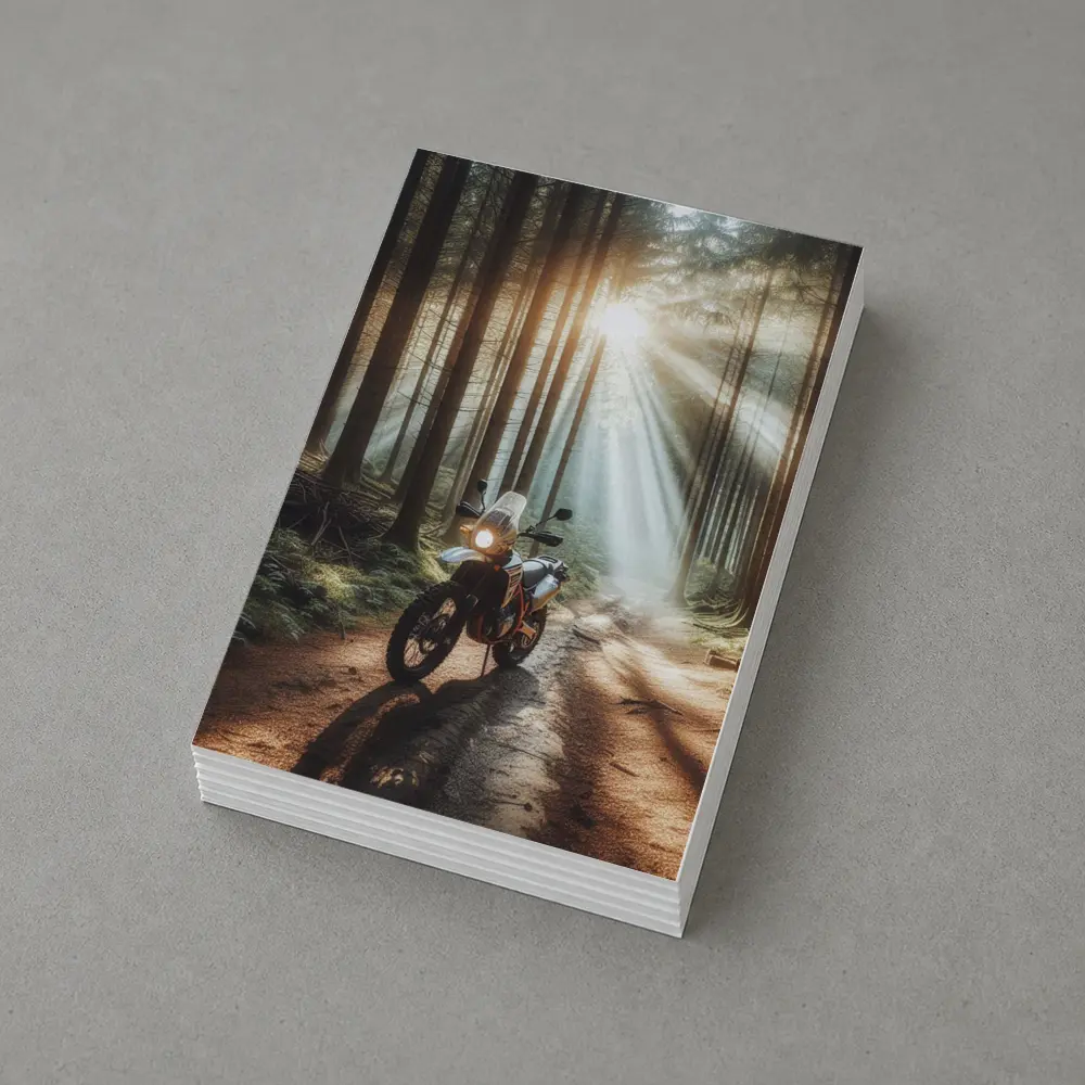 Adventure Dual Sport Bike Forest Sunrays – Postcards