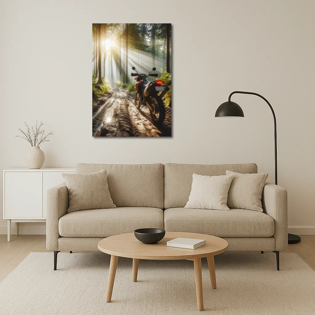 Adventure Dual Sport Bike Misty Forest Trail – Wall Art
