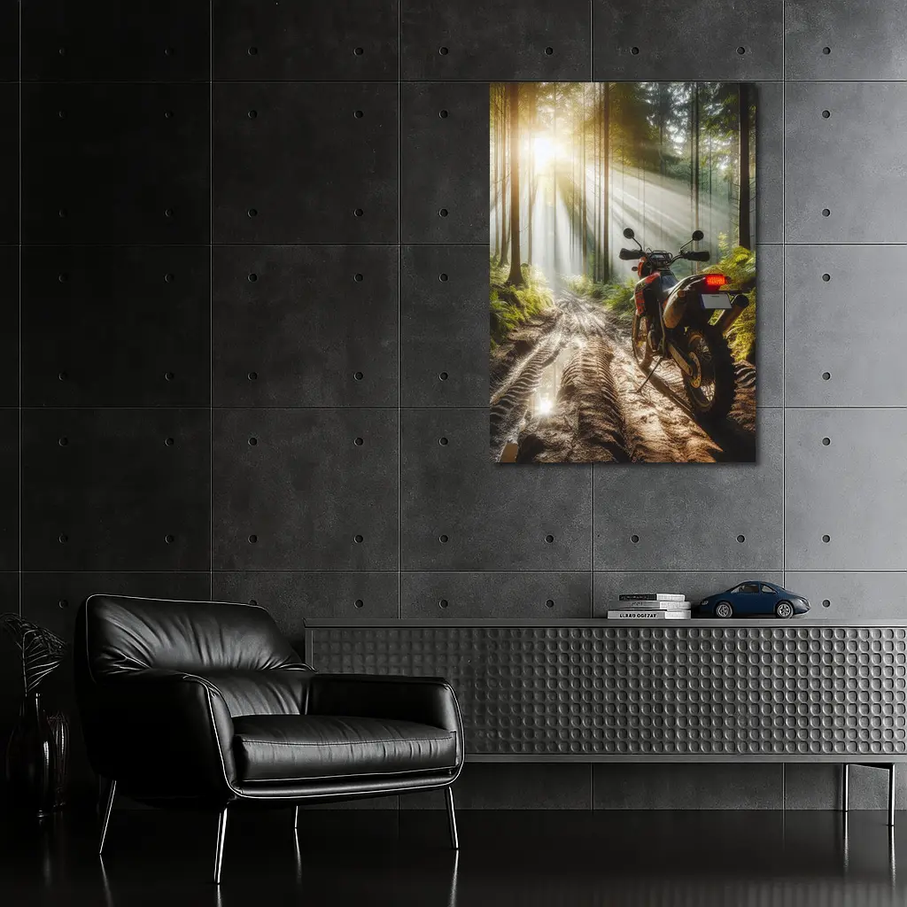 Adventure Dual Sport Bike Misty Forest Trail – Wall Art