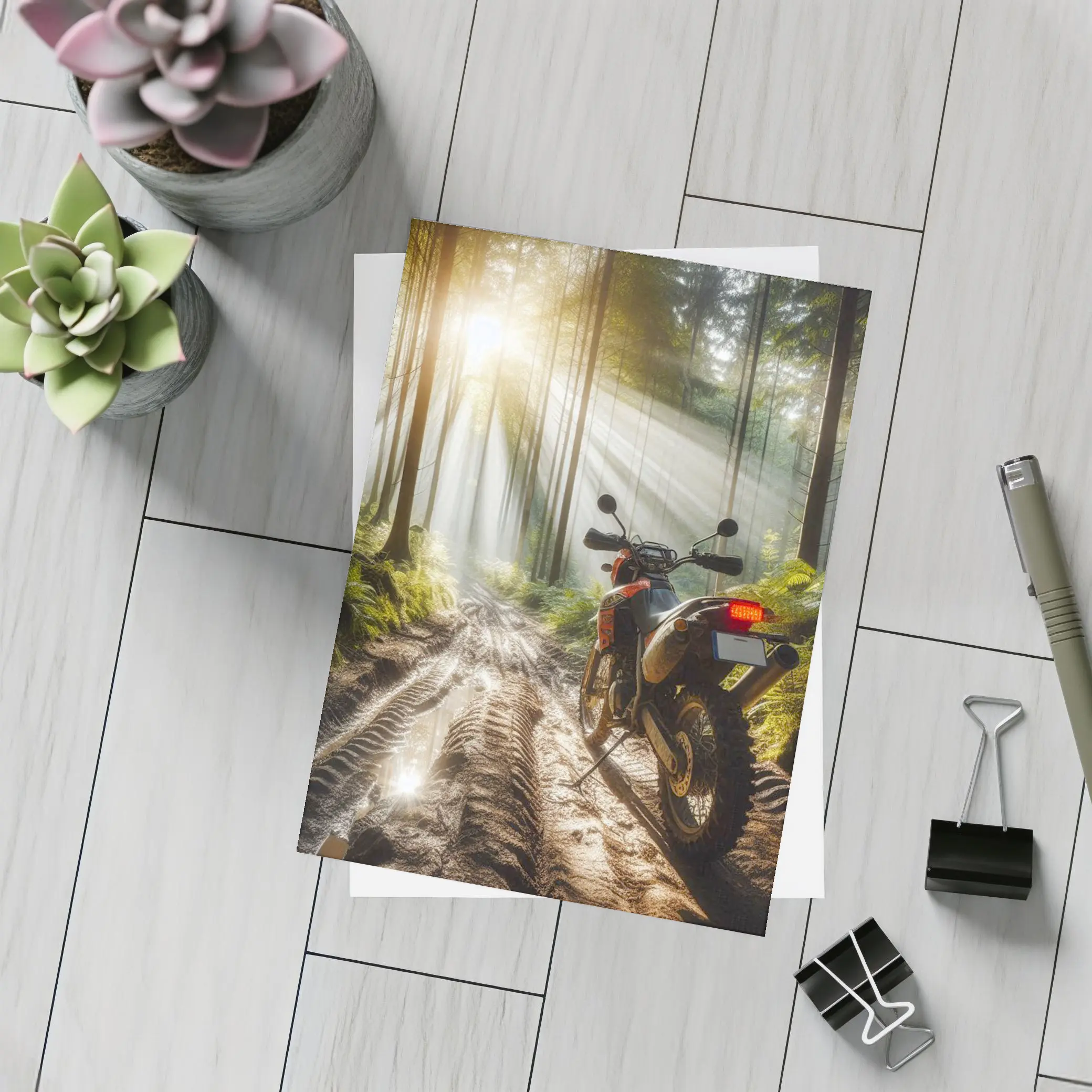 Adventure Dual Sport Bike Misty Forest Trail – Postcards