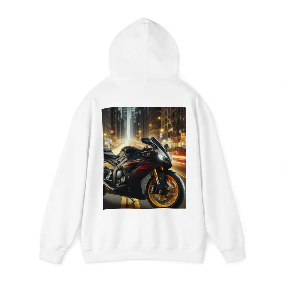 Black Sport Bike City Night Street – Hoodies