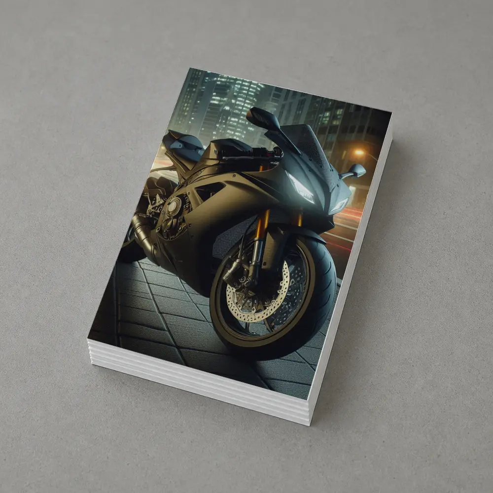 Black Sport Bike City Night Street – Postcards