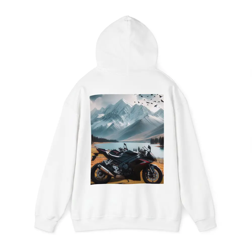 Sport Bike Superbike Mountain Lake Landscape – Hoodies