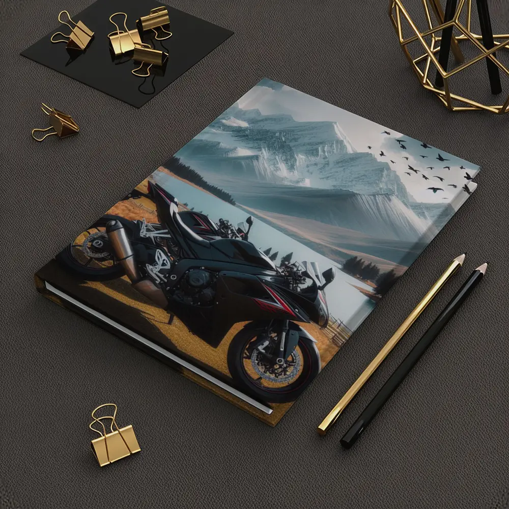 Sport Bike Superbike Mountain Lake Landscape – Notebooks