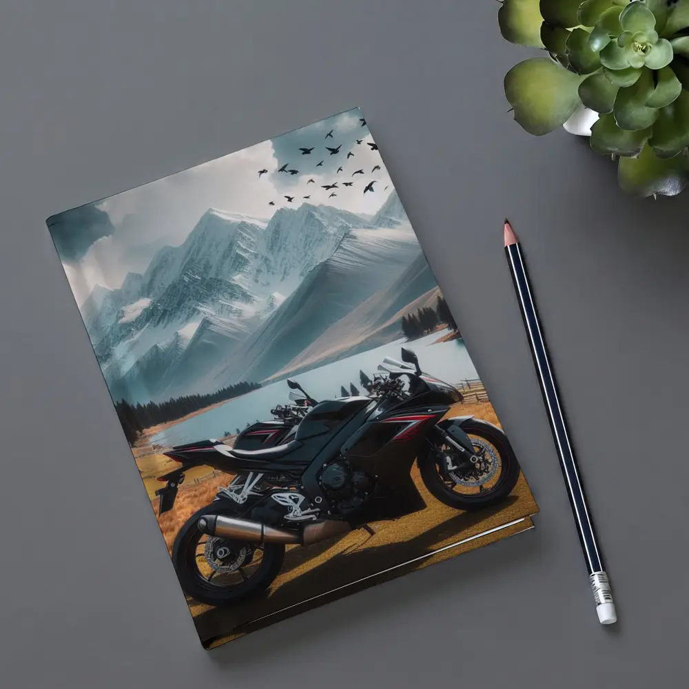 Sport Bike Superbike Mountain Lake Landscape – Notebooks