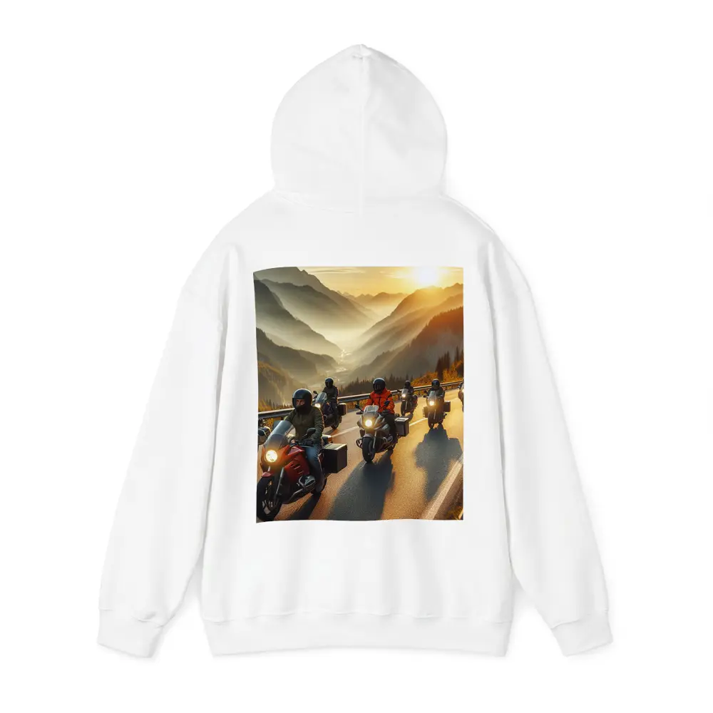 Motorcycle Group Riding Mountain Sunset Road – Hoodies