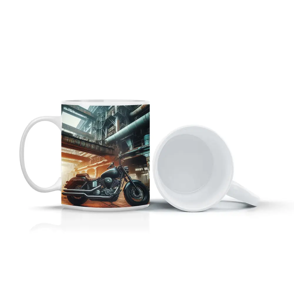 Harley Davidson Cruiser Industrial Factory Background – Mugs