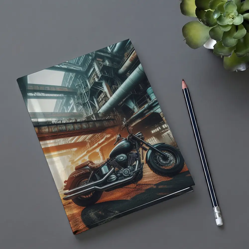 Harley Davidson Cruiser Industrial Factory Background – Notebooks