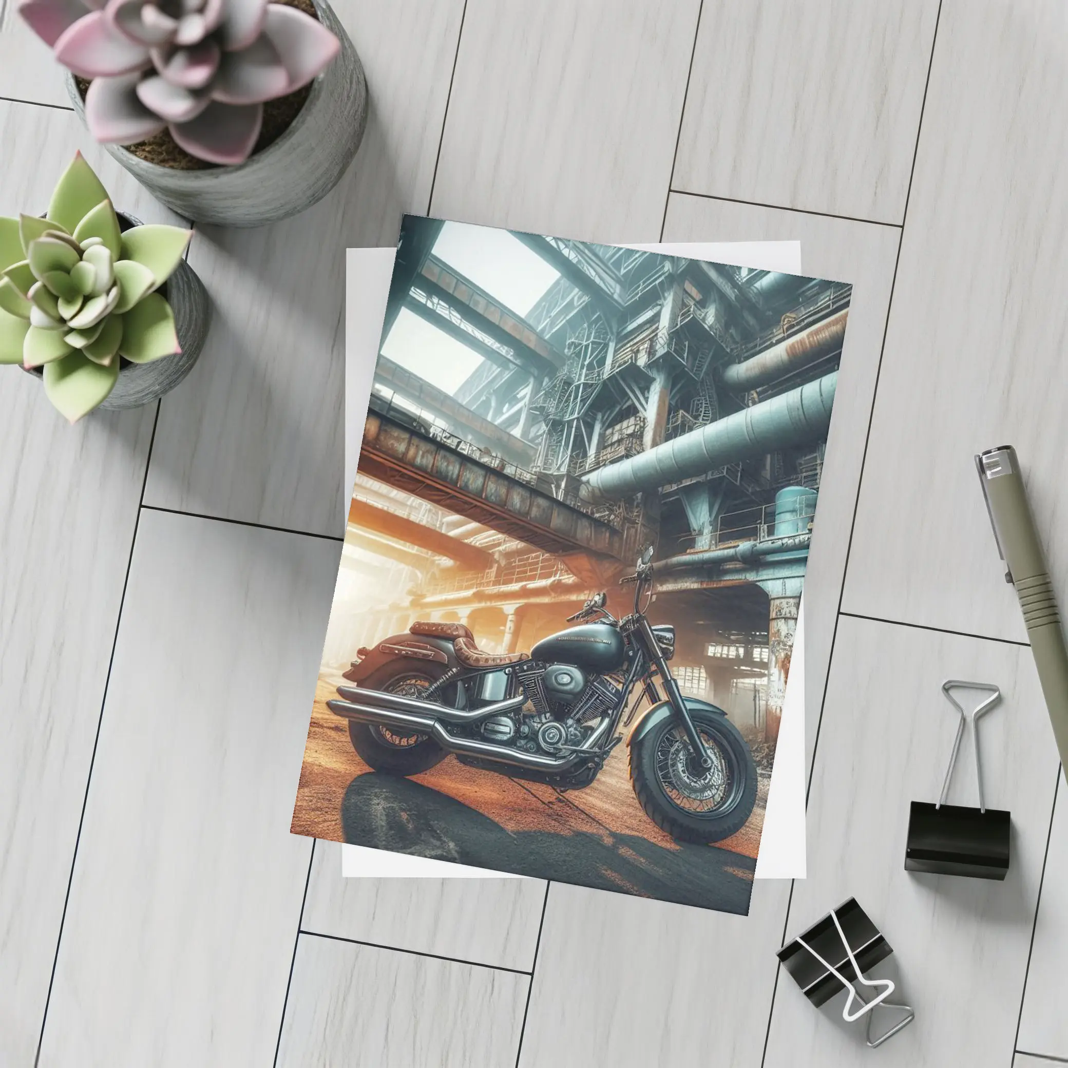 Harley Davidson Cruiser Industrial Factory Background – Postcards