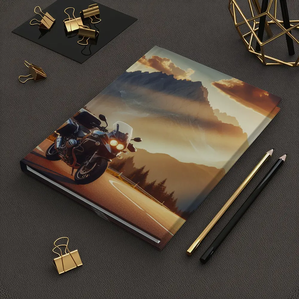 BMW Touring Motorcycle Alpine Mountain Sunset – Notebooks