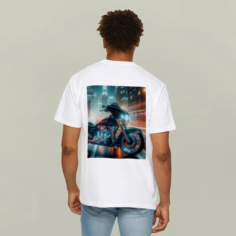 Harley Davidson Bagger Glowing City Night – T-Shirts