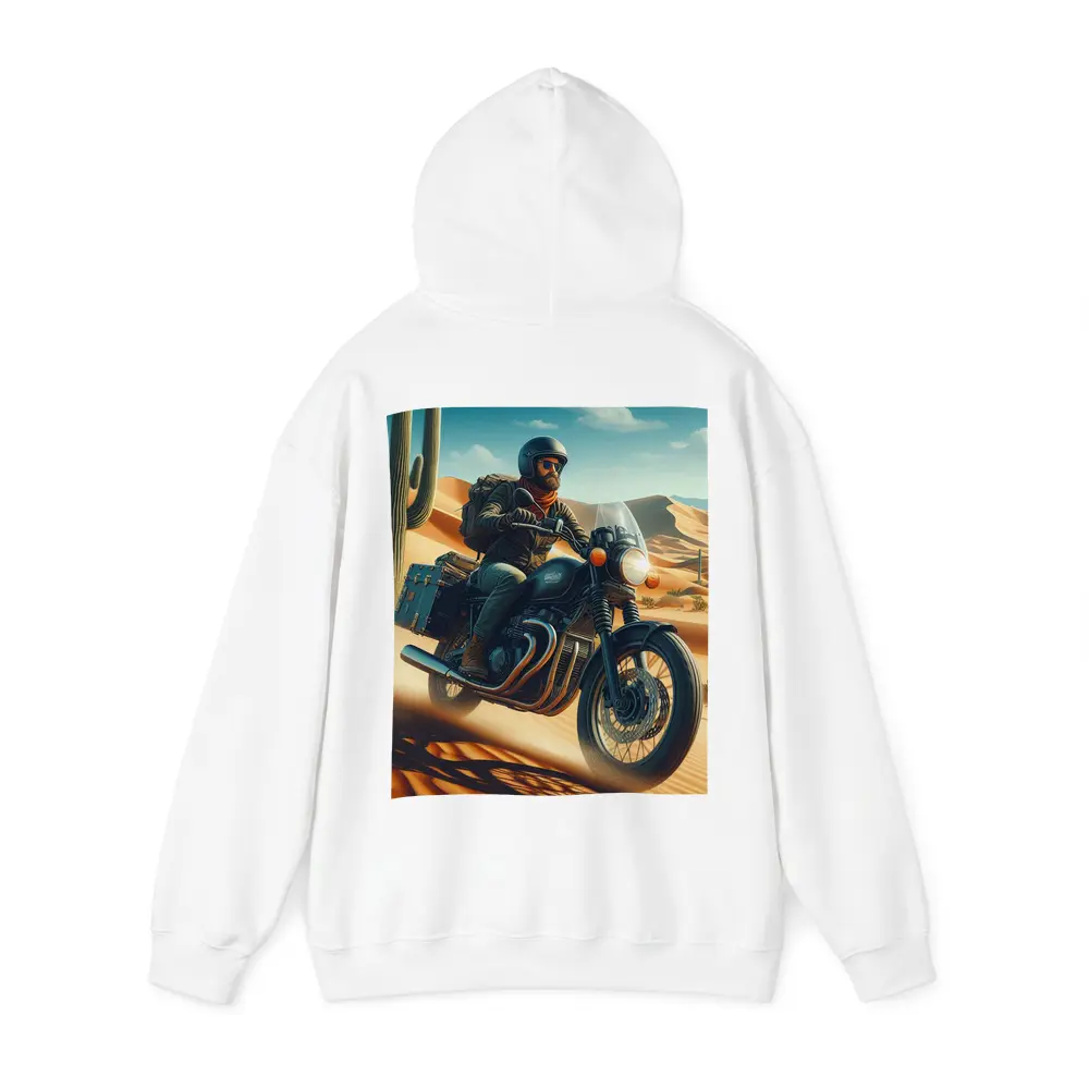 Bearded Rider Scrambler Motorcycle Desert Dunes – Hoodies