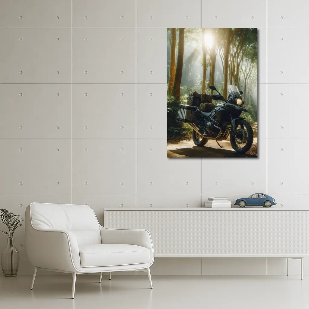 Adventure Dual Sport Bike Misty Forest Trail – Wall Art
