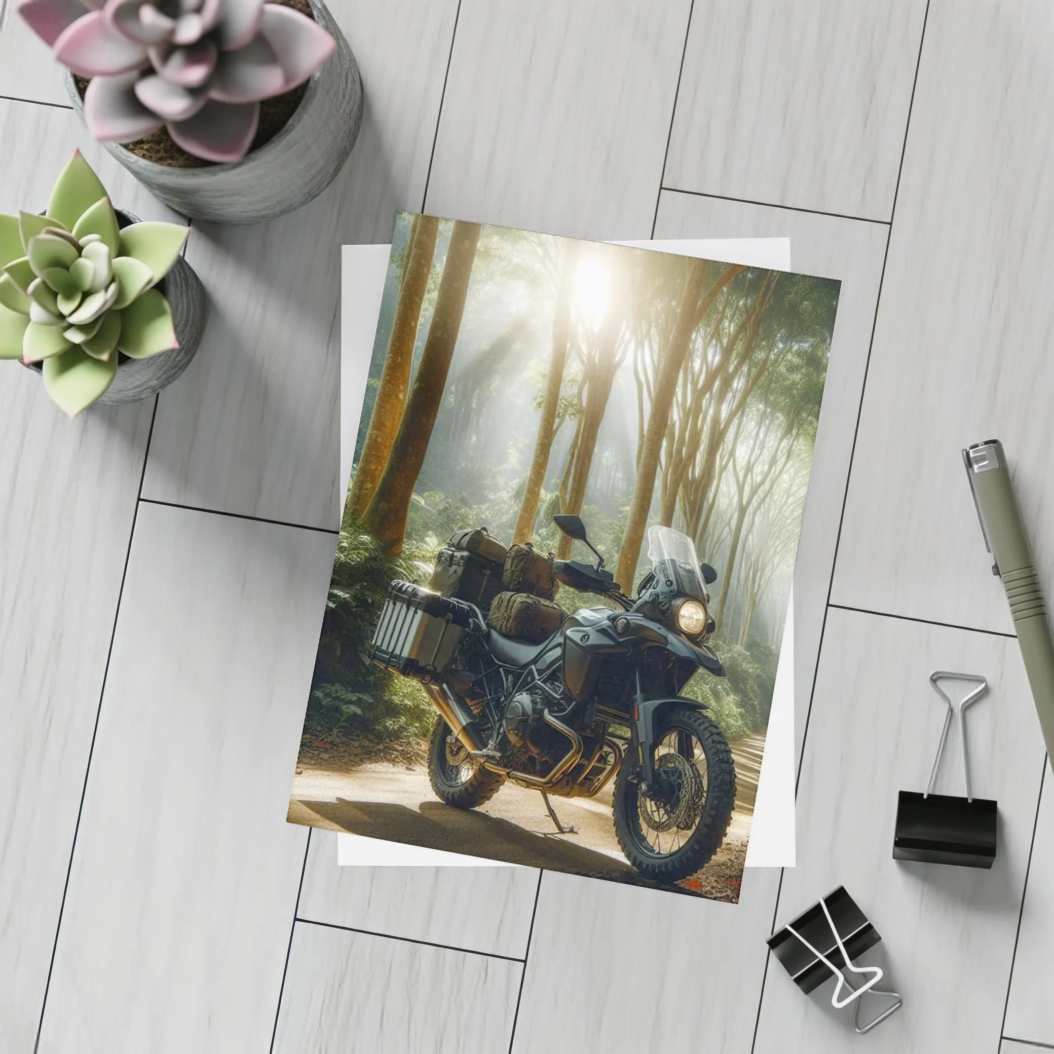 Adventure Dual Sport Bike Misty Forest Trail – Postcards