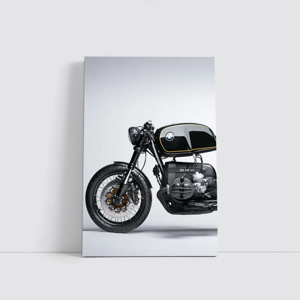 BMW Cafe Racer Custom Black Motorcycle Studio – Wall Art