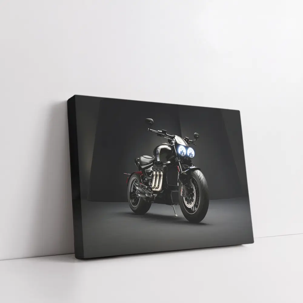Triumph Rocket Motorcycle Dark Studio Background – Wall Art