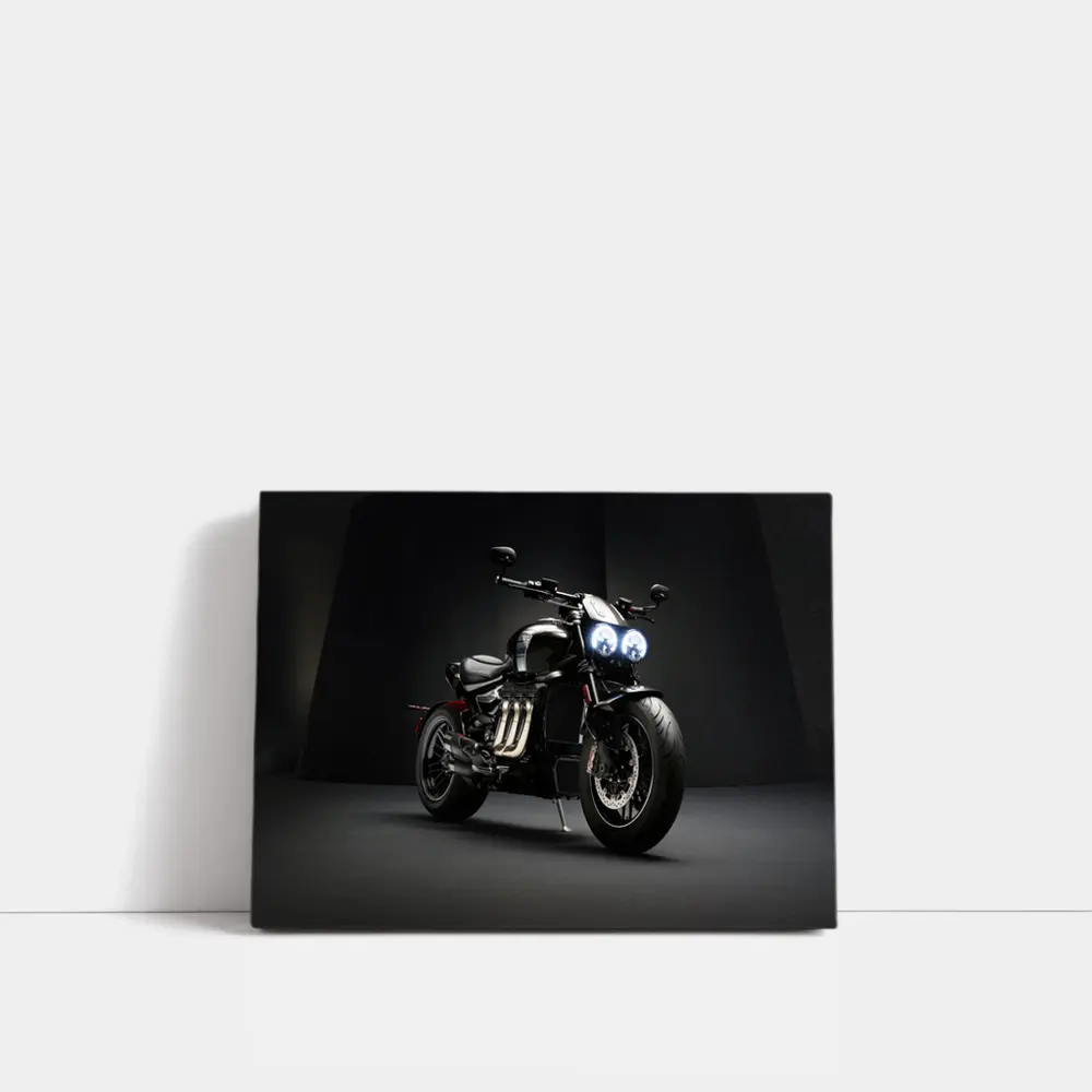 Triumph Rocket Motorcycle Dark Studio Background – Wall Art