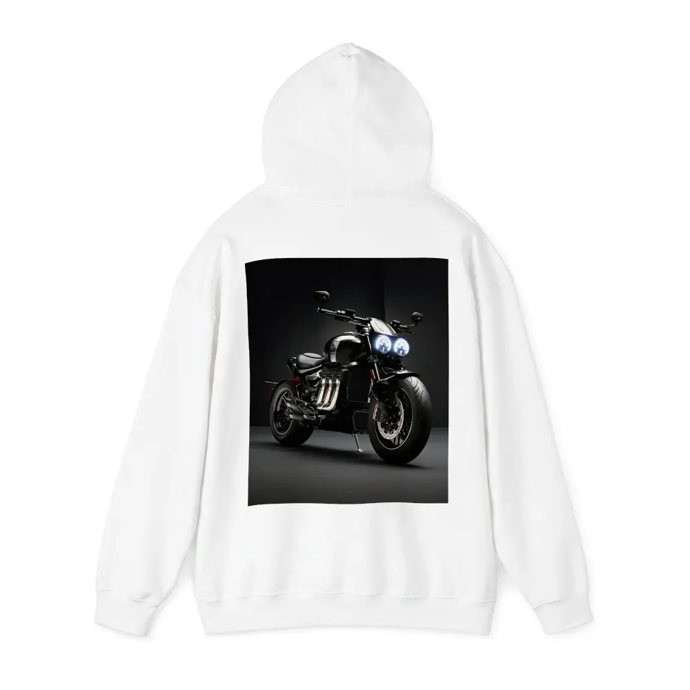 Triumph Rocket Motorcycle Dark Studio Background – Hoodies