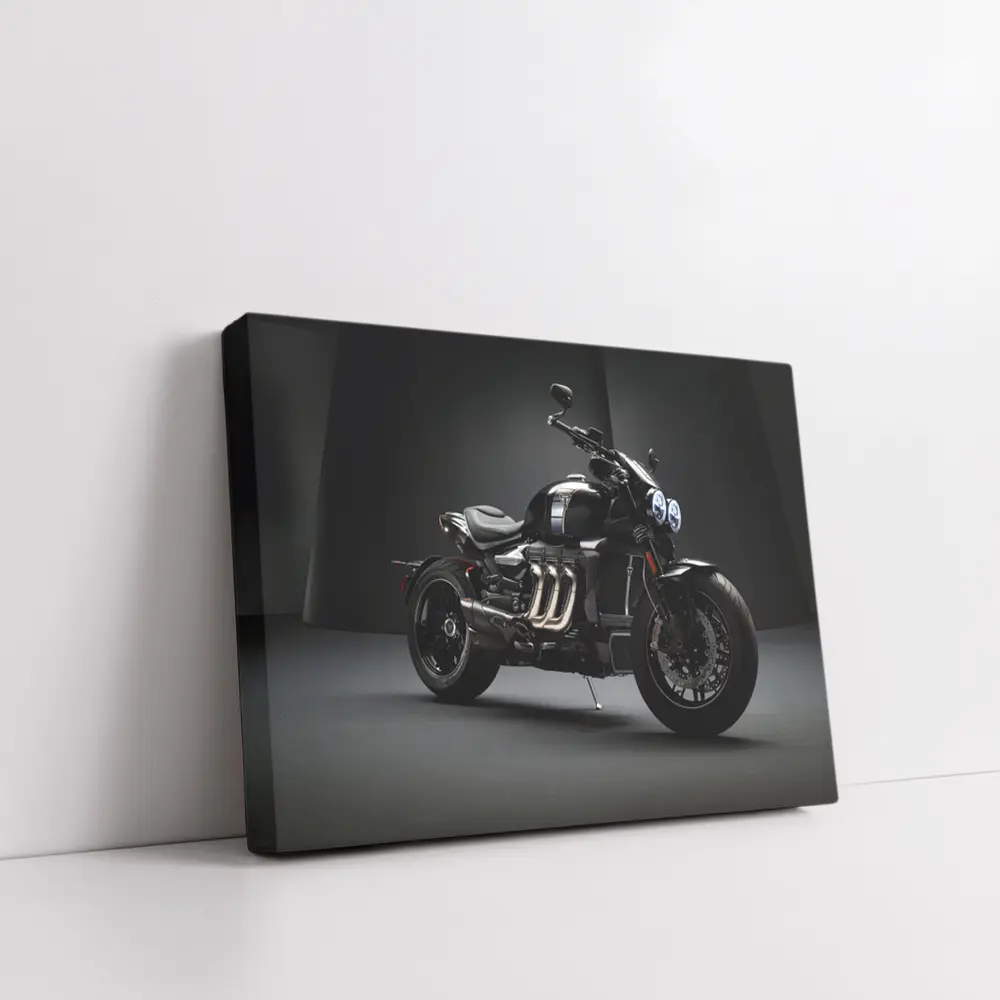 Triumph Rocket Motorcycle Dark Studio Background – Wall Art