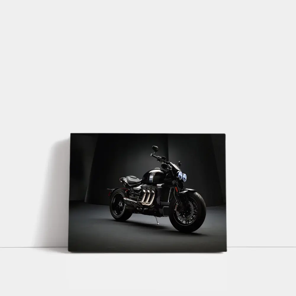 Triumph Rocket Motorcycle Dark Studio Background – Wall Art