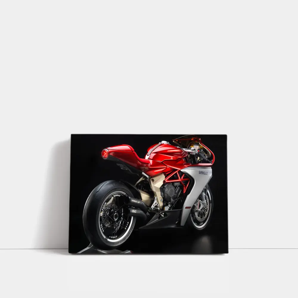 MV Agusta Superveloce Red Motorcycle Dark Background – Wall Art