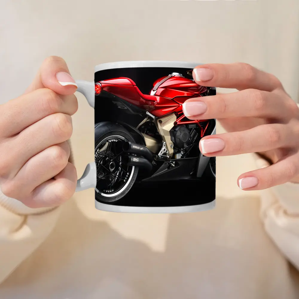 MV Agusta Superveloce Red Motorcycle Dark Background – Mugs