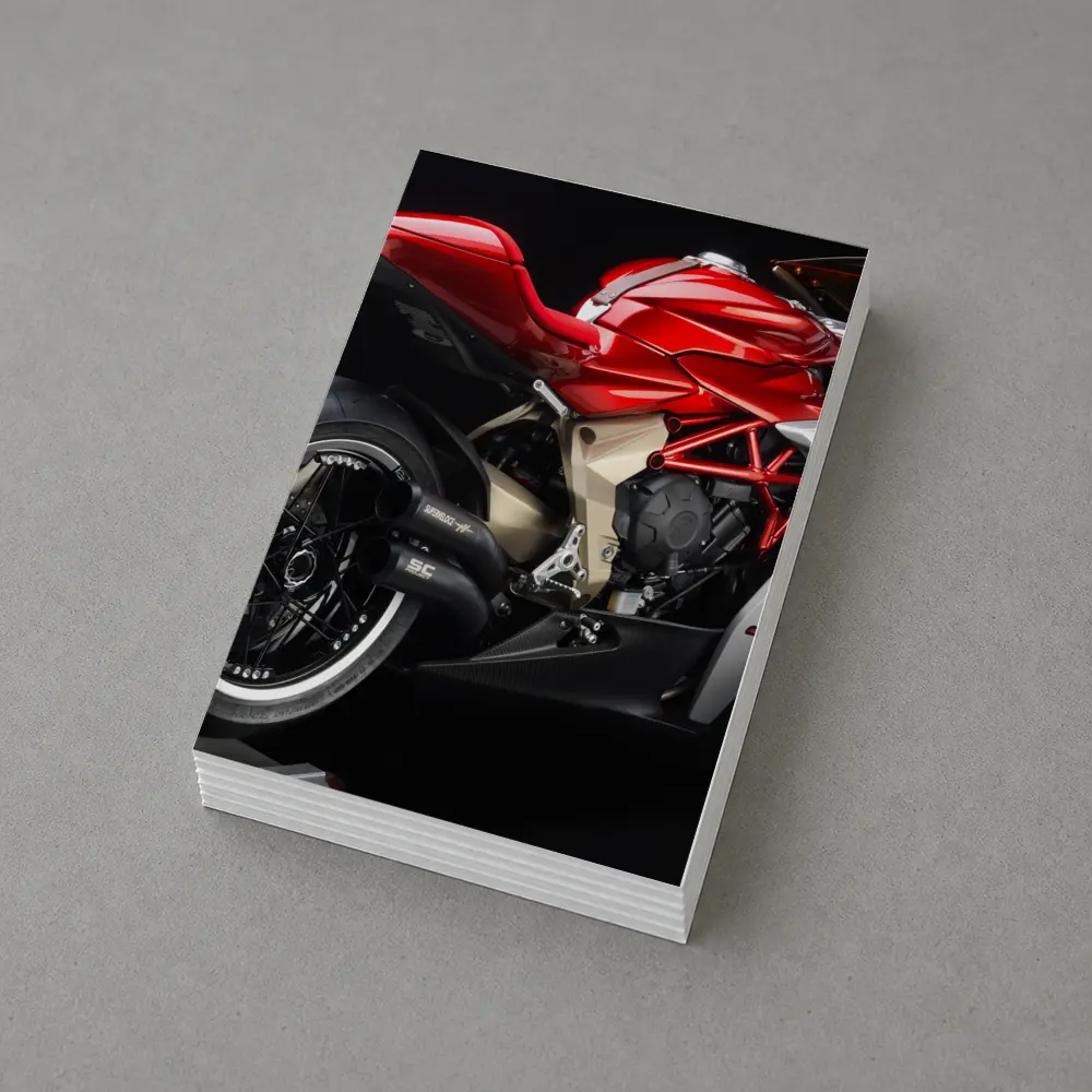 MV Agusta Superveloce Red Motorcycle Dark Background – Postcards