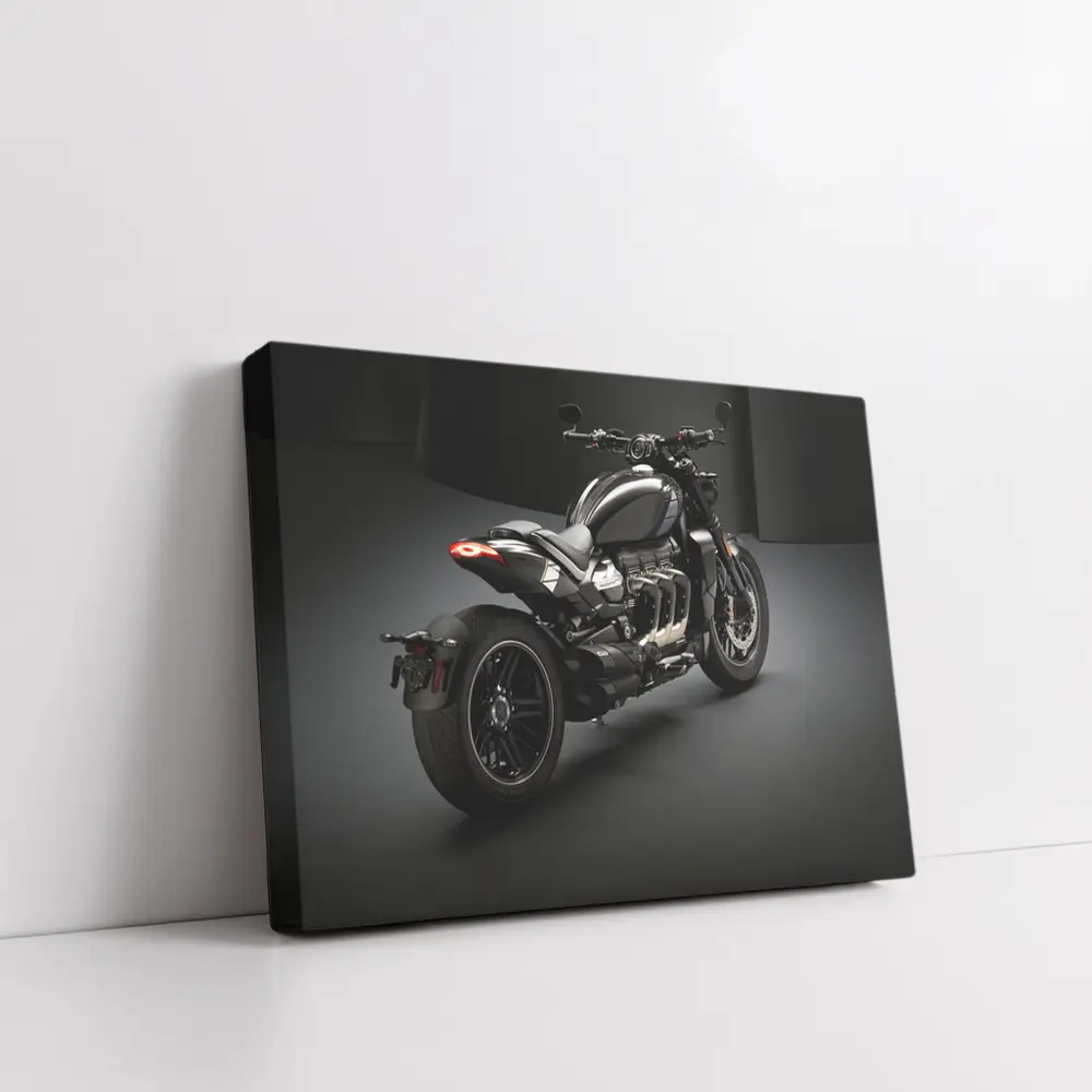 Triumph Rocket Motorcycle Dark Studio Background – Wall Art