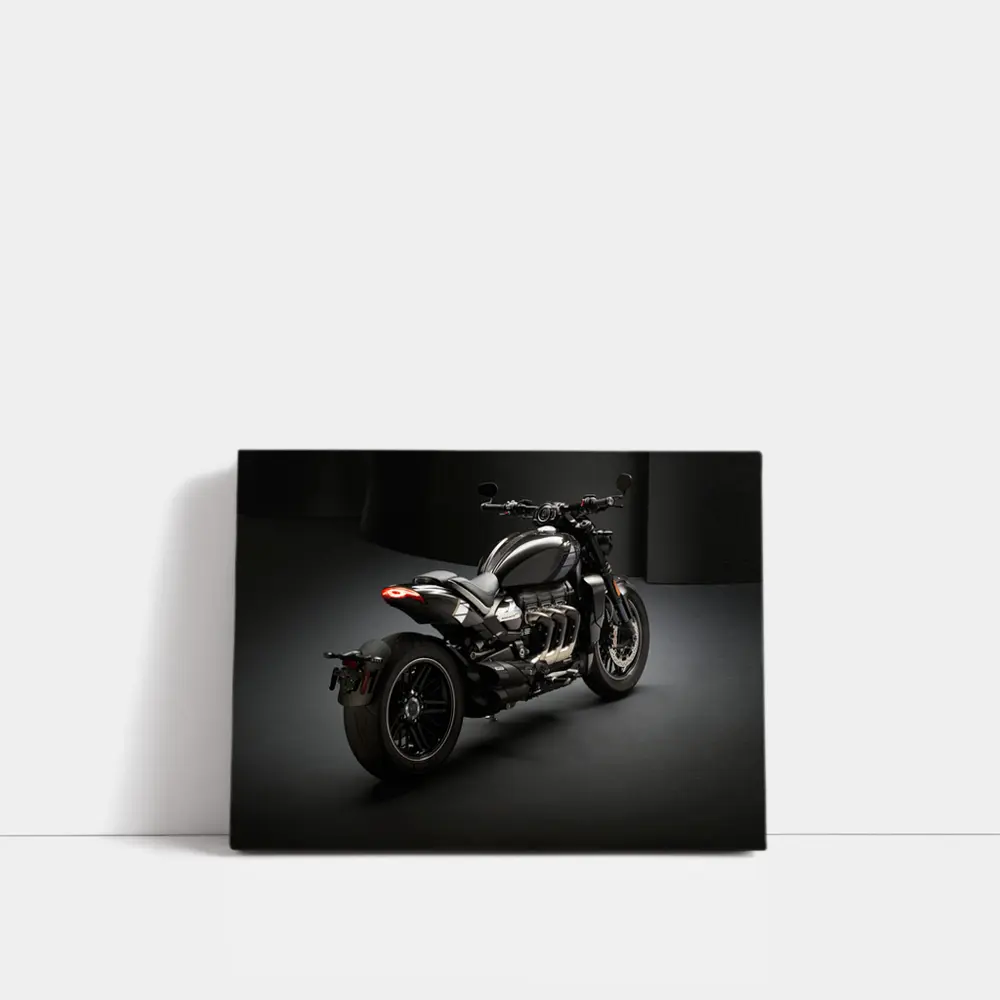 Triumph Rocket Motorcycle Dark Studio Background – Wall Art