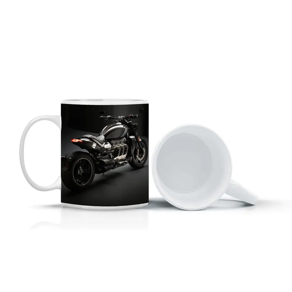 Triumph Rocket Motorcycle Dark Studio Background – Mugs
