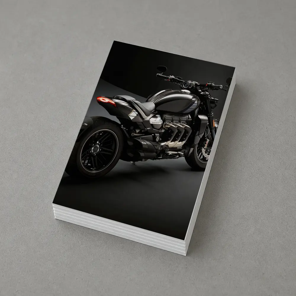 Triumph Rocket Motorcycle Dark Studio Background – Postcards