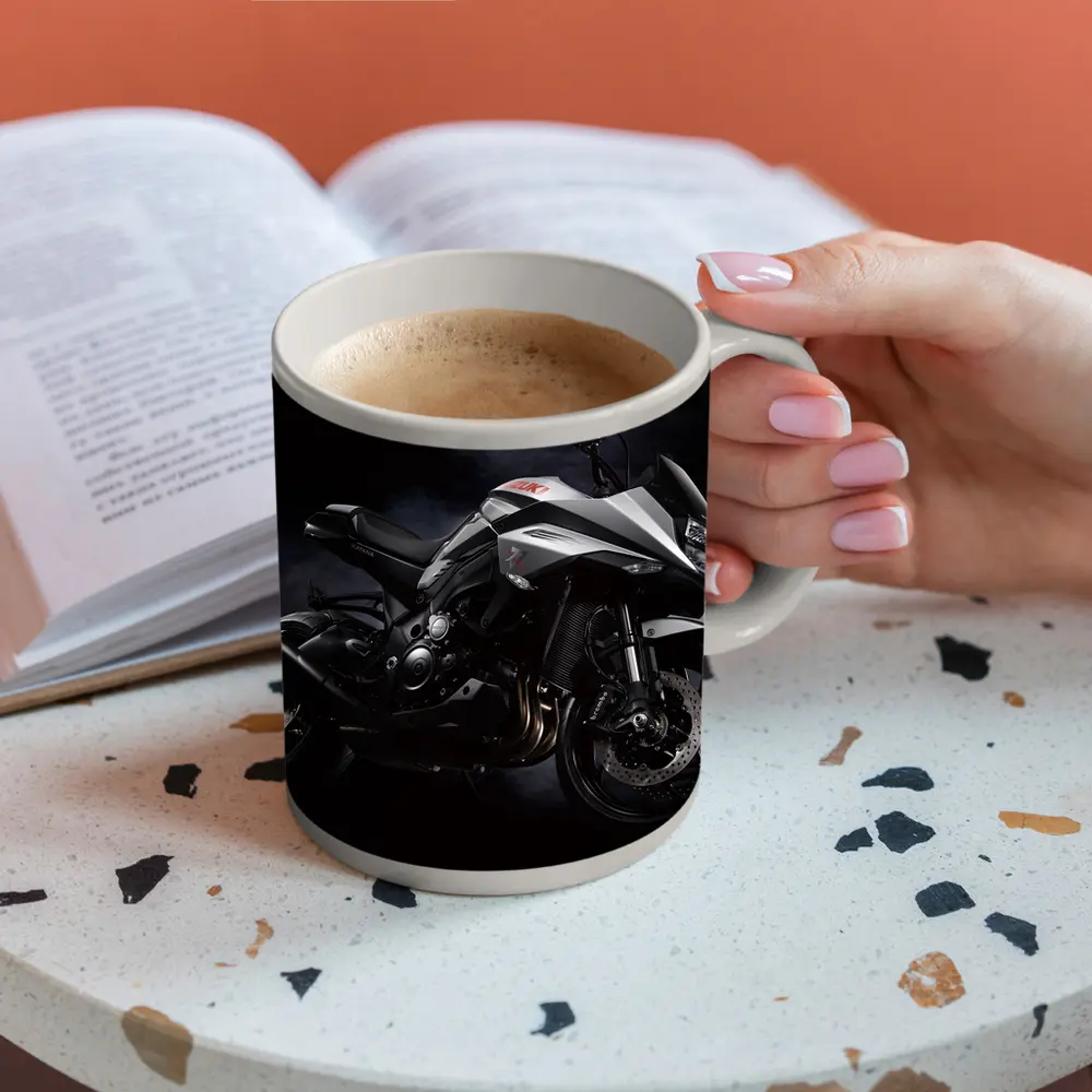 Suzuki Katana Motorcycle Dark Smoky Background – Mugs