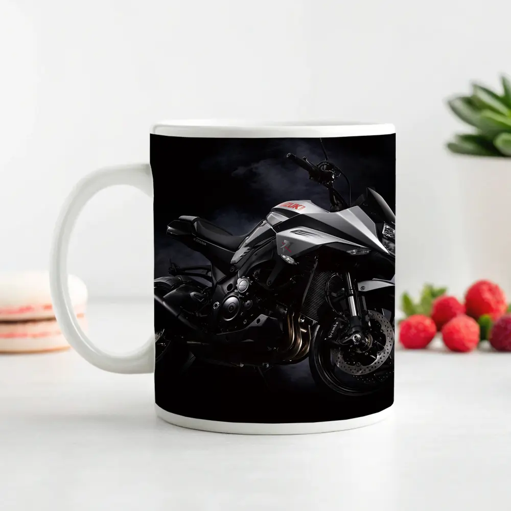 Suzuki Katana Motorcycle Dark Smoky Background – Mugs