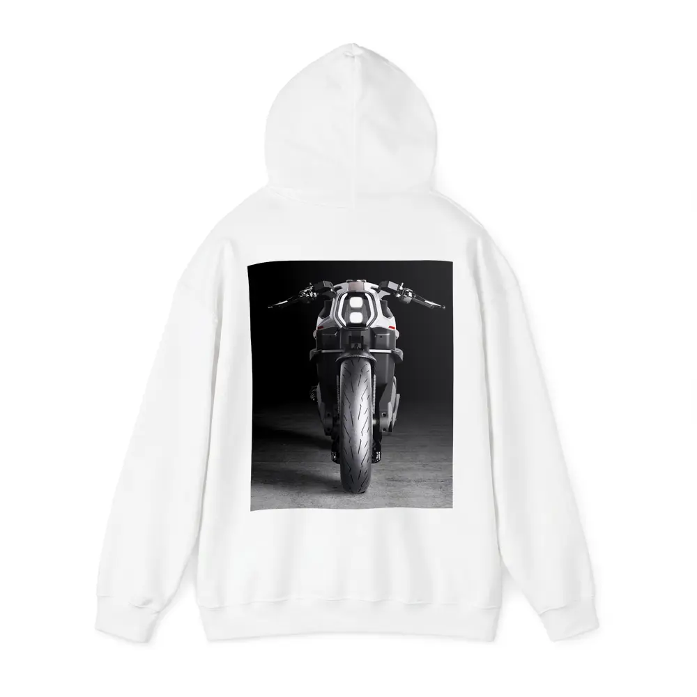 Electric Motorcycle Front View Dark Studio – Hoodies