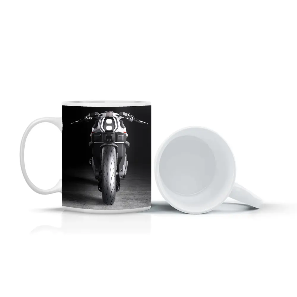 Electric Motorcycle Front View Dark Studio – Mugs