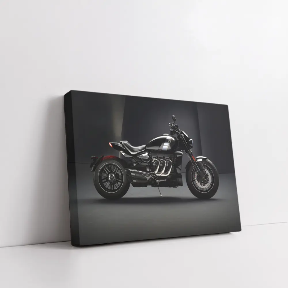 Triumph Rocket Motorcycle Dark Studio Background – Wall Art
