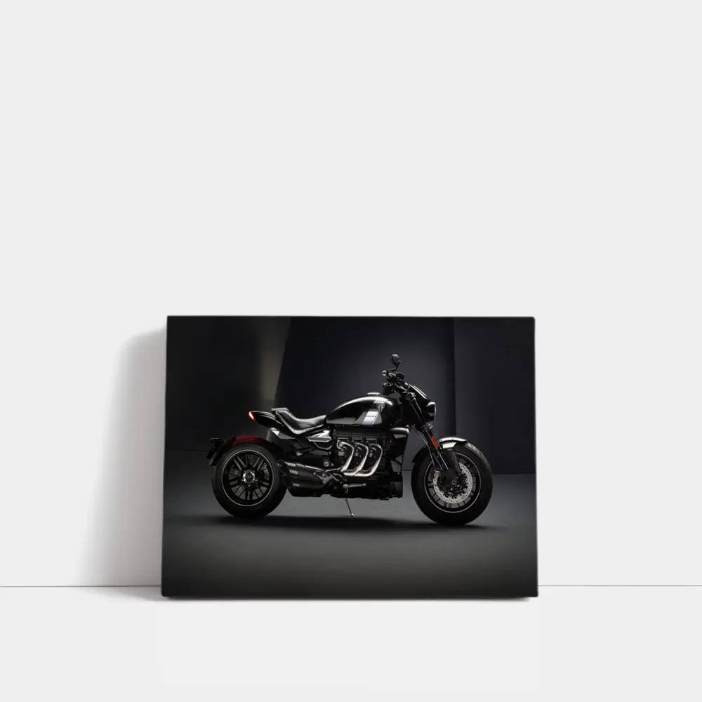 Triumph Rocket Motorcycle Dark Studio Background – Wall Art