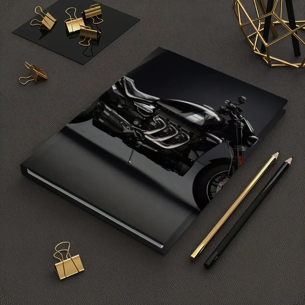 Triumph Rocket Motorcycle Dark Studio Background – Notebooks